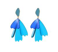 Eleganti stalloni per le orecchie di orecchini Orecchini a goccia auricolare, orecchini fioriti a acetato multipla blu, europeo e americano esagerato
