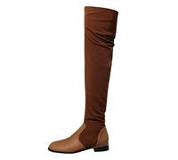 Eleganti stivali da donna al ginocchio per donne alla moda, ideali per l'inverno alla moda, ambasciatore, materiali robusti, lavorazione eccellente, marrone, 38 EU