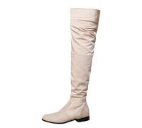 Eleganti stivali da donna al ginocchio per donne alla moda, ideali per l'inverno alla moda, ambasciatore, materiali robusti, lavorazione eccellente, beige., 42 EU