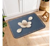 Eleganti tappetini da cucina floreali per pavimento, blu vintage, morbidi, imbottiti a molla, comodi, lavabili, per lavelli da cucina, lavanderia e bagno, 40,6 x 61 cm