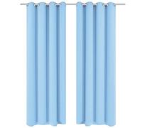 Eleganti tende in microfibra di poliestere con occhielli in metallo per soggiorno, camera da letto e ufficio, 2 pezzi con fermatenda, protezione dalla luce e protezione dagli sguardi indiscreti per