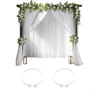 Eleganti tende in voile con fibbie per tende per decorazione e valorizzazione eventi (bianco)
