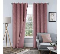 Eleganti tende oscuranti in velluto per camera da letto, 2 pannelli, rosa, 132 x 183 cm, tende eleganti per grandi stanze di alta qualità per oscurare le finestre