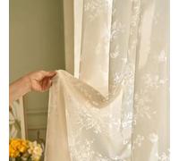 Eleganti tende trasparenti per camera da letto, 2 pannelli, 137,2 x 274,3 cm (larghezza x lunghezza), design floreale testurizzato, filtrano la luce, per la privacy, elegante trattamento per porte