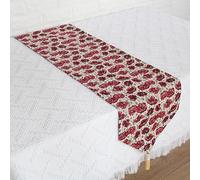 Eleganti tovagliette e runner floreali - Runner da tavola jacquard con nappe misto cotone, set decorativo per tavolo da pranzo, cucina, soggiorno, casa ristorante (#3, tovaglietta: 33 x 45 cm)