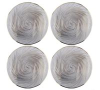 Eleganti tovagliette rotonde in PVC, 4 pezzi, resistenti al calore e per l'uso a casa e al bar (B)