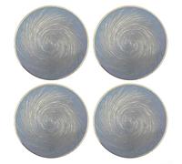 Eleganti tovagliette rotonde in PVC, 4 pezzi, resistenti al calore e per l'uso a casa e bar (F)
