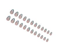 Eleganti Unghie Artificiali Rimovibili Nebbia Di Ghiaccio Manicure Francese Colore Argento Brillantante Chiodi Da Press Per Feste Eventi Viaggi Unghie ABS Non tossiche