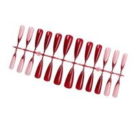 Eleganti unghie finte lunghe a punta francese, facili da applicare e rimuovere, per donne e ragazze, decorazione artistica, 24 pezzi