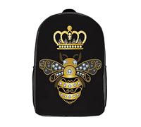 Eleganti Zainetto Scuola Bee With Crown Backpack Impermeabile Daypack Per Idea Regalo, Scuola, Compleanno, 42X32X14Cm