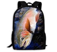 Eleganti Zaino Per La Scuola Bass Fish Rucksack Impermeabile Daypack Per Scuola, Idea Regalo, Adulti, 42X32X14Cm
