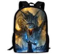 Eleganti Zaino Per La Scuola Mage And Fiercely Dragon Zaino Per Le Scuole Impermeabile Backpack Per Studenti, Adulti, Idea Regalo, 42X32X14Cm