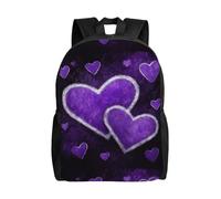 Eleganti Zaino Università Purple Hearts Backpack Impermeabile Borsa Da Viaggio Per Compleanno, Adulti, Idea Regalo, 42X32X14Cm