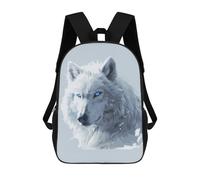 Eleganti Zaino Università White Snow Wolf With Blue Eyes Printed Borsa Da Viaggio Unisex Borse Da Scuola Per Studenti, Escursionismo, Compleanno, 42X32X14Cm