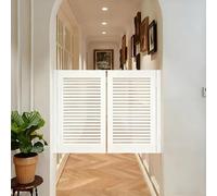 ElegantSwinging Door35.5 Half Cafe Divisorio Doppio Swing Louvre Design per Cucine Bar Caffè & Corridoio Finitura bianca durevole (154 x 90 cm) Elegante decorazione per la casa