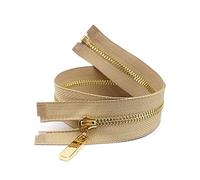 Elegantyl 1 pz 3# Cerniera in Metallo 40-70cm Open End Denti d'oro Cerniera Lunga per Borse da Cucire Piumino Abbigliamento Accessori, 70cm