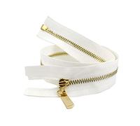 Elegantyl 1 pz 3# Cerniera in Metallo 40-70cm Open End Denti d'oro Cerniera Lunga per Borse da Cucire Piumino Abbigliamento Accessori, 50cm