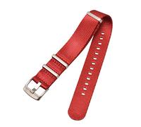 Elegantyl 18mm 20mm 22mm 24mm Nylon Tela Nato Cinturino Orologio Sport Militare Fibbia Ad Anello Cinturino Orologio, Rosso, 24mm