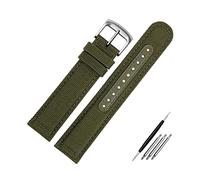 Elegantyl 20mm 21mm 22mm Nylon Tela Fondo in pelle Cinturino Sport Impermeabile Orologio da polso Accessori per orologi, 21mm