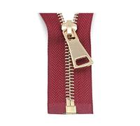Elegantyl 5# 60/70/80/90/100/120/150cm Chiusura Automatica con Cerniera in Metallo Dorato per Cucire Vestiti Cerniera, Vino Rosso, 90cm