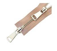 Elegantyl 5# Doppi cursori 60/70/80/90/100/120/150cm Chiusura Automatica Cerniera in Metallo Dorato per Accessori da Cucito per Indumenti, 70cm