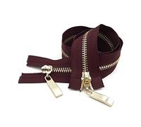 Elegantyl 80/100/120cm 5# Doppio cursore Cerniera Chiusura Automatica Cerniera in Metallo per Giacca Cerniera Indumento Fai da Te Accessori per Il Cucito, 100cm