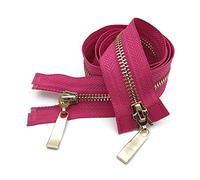 Elegantyl 80/100/120cm 5# Doppio cursore Cerniera Chiusura Automatica Cerniera in Metallo per Giacca Cerniera Indumento Fai da Te Accessori per Il Cucito, 80cm