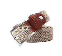 Elegantyl Cintura elastica in vita da uomo Cintura intrecciata elasticizzata in tela Larghezza 3,4cm Cintura jeans Accessori per abbigliamento, Beige, 155cm