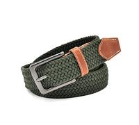 Elegantyl Cintura elastica in vita da uomo Cintura intrecciata elasticizzata in tela Larghezza 3,4cm Cintura jeans Accessori per abbigliamento, Verde, 160cm