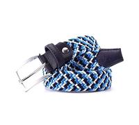 Elegantyl Cintura elastica lavorata a maglia casual da uomo con fibbia ad ardiglione Cinture elastiche intrecciate in tela di colore misto 3,4cm di larghezza, 120cm
