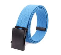 Elegantyl Cintura in tela da 3,8cm Cinture per jeans da uomo/donna Cinture in metallo con fibbia automatica in tela, Azzurro, 100cm