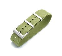 Elegantyl Cinturini per orologi in nylon elastico 20mm 22mm Cinturino per orologio sportivo impermeabile da uomo Cinturino in nylon NATO, Verde chiaro, 20mm