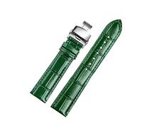 Elegantyl Cinturino di ricambio in pelle verde da 12mm - 24mm per accessori per orologi da donna da uomo, 14mm