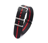 Elegantyl Cinturino di ricambio per orologio con cinturino in nylon traspirante morbido 18mm 20mm 22mm 24mm Cinturino sportivo nero + rosso, 20mm