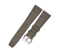 Elegantyl Cinturino in tela di nylon + pelle 20mm 21mm 22mm Cinturino nero/verde/blu con fibbia ad ardiglione, 20mm