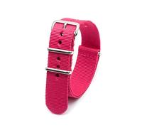 Elegantyl Cinturino per orologio a strisce in nylon 18mm 20mm 22mm Cinturino per orologio NATO con cinturino di ricambio con fibbia argento, Rosa, 20mm
