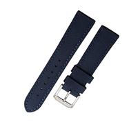 Elegantyl Cinturino per orologio durevole in tela di nylon Cinturino per orologio con fodera in pelle Cinturino di ricambio per orologio da 18mm - 24mm, Blu, 23mm