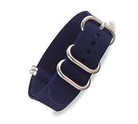 Elegantyl Cinturino per orologio in nylon NATO 16mm - 24mm Cinturino per orologio Fibbia ad anello Braccialetti a strisce colorate Cinturino per donna uomo, Blu scuro, 16mm
