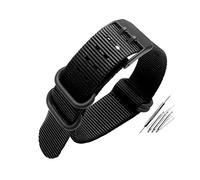 Elegantyl Cinturino per orologio in nylon Nato 22mm 23mm Cinturino per orologio nero/verde Cinturino sportivo impermeabile Accessori per orologi, Nero, 23mm