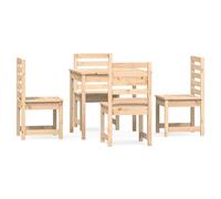 Eleganz 5 pezzi Gruppo da giardino in legno di pino massiccio - naturale e durevole per terrazza e giardino - perfetto per famiglie e amanti della natura