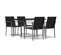 Eleganz 5 pezzi Gruppo da giardino in rattan PE e acciaio, durevole e resistente alle intemperie, perfetto per terrazza e giardino, design moderno con cuscino
