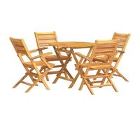 Eleganz 5 pezzi Gruppo da giardino in teak massiccio, durevole e facile da pulire con vernice a base d'acqua, perfetto per terrazza e giardino