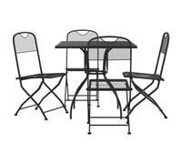 Eleganz 5 pezzi per sala da pranzo da giardino antracite, griglia allungata, resistente e rivestita, per terrazza e giardino, perfetto per famiglie e divertimento all'aperto