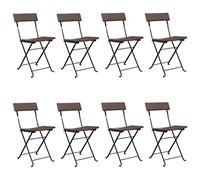 Eleganz 8 sedie da bistrot pieghevoli in rattan PE e acciaio verniciato a polvere, perfette per giardino, terrazza e balcone, robuste e salvaspazio
