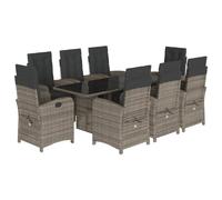 Eleganz 9 pezzi da giardino in rattan sintetico PE con cuscino, acciaio verniciato a polvere, durevole e resistente alle intemperie, perfetto per giardino, terrazza o balcone