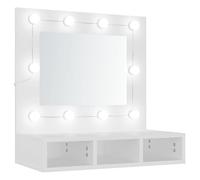 Eleganz Armadietto con specchio per bagno, materiale in legno e acrilico, 60 x 31,5 x 62 cm, moderno mobile da bagno con illuminazione, salvaspazio ed elegante