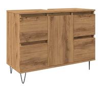 Eleganz Armadietto da bagno in legno di quercia artisana, 80 x 33 x 60 cm, set di mobili da bagno per bagno moderno, salvaspazio e durevole