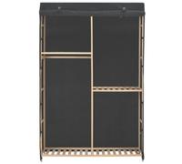 Eleganz Armadio a 3 livelli grigio 110 x 40 x 170 cm in tessuto e legno di abete massello - salvaspazio ed elegante per piccoli appartamenti