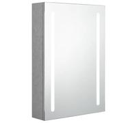 Eleganz - Armadio a specchio per bagno, grigio cemento, 50 x 13 x 70 cm, moderno mobile da bagno con illuminazione in MDF con rivestimento in resina melamminica e vetro - Ottimizzazione della polvere