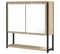 Eleganz Armadio a specchio Sonoma rovere 60 x 16 x 60 cm - Armadio in legno per bagno e corridoio - Design elegante con specchio - Salvaspazio e durevole